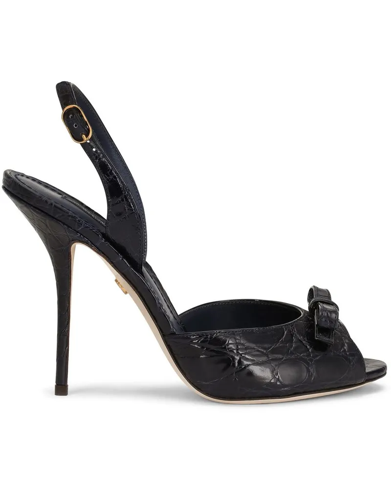 Dolce & Gabbana Sandalen aus Alligatorleder - Schwarz Schwarz