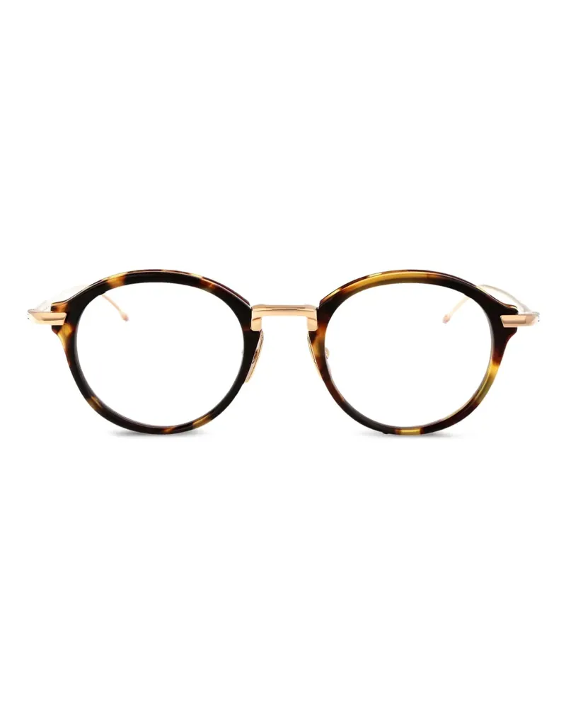 Thom Browne Runde Brille in Schildpattoptik - Braun Braun