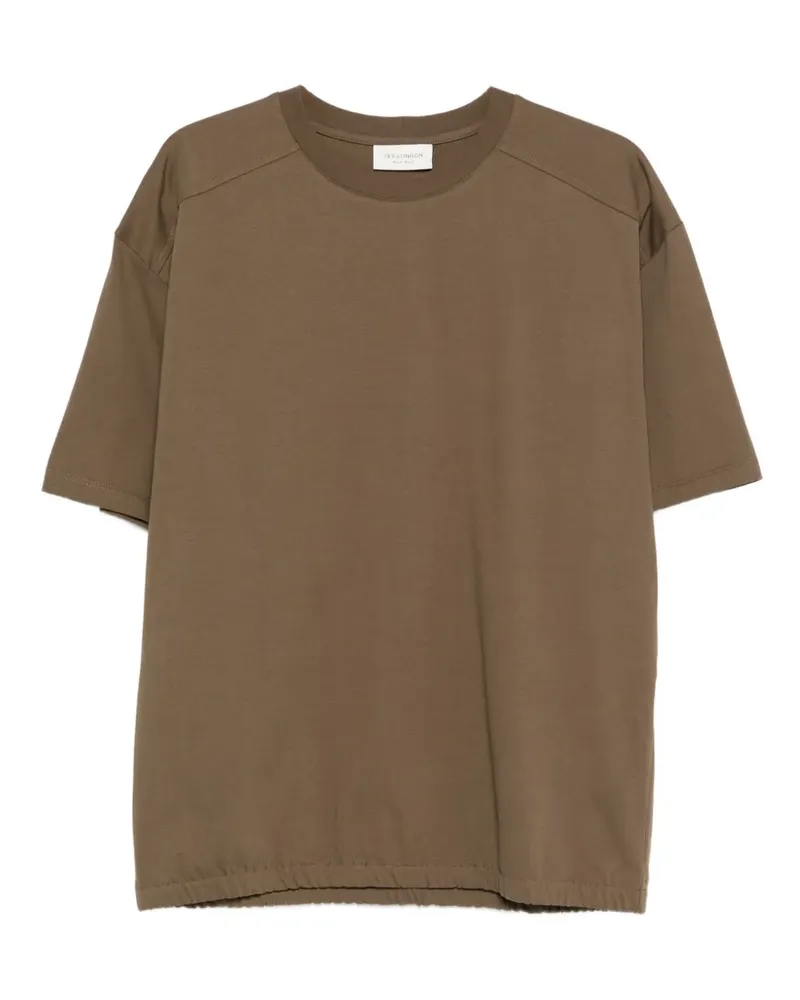 Yes London T-Shirt mit rundem Ausschnitt - Braun Braun