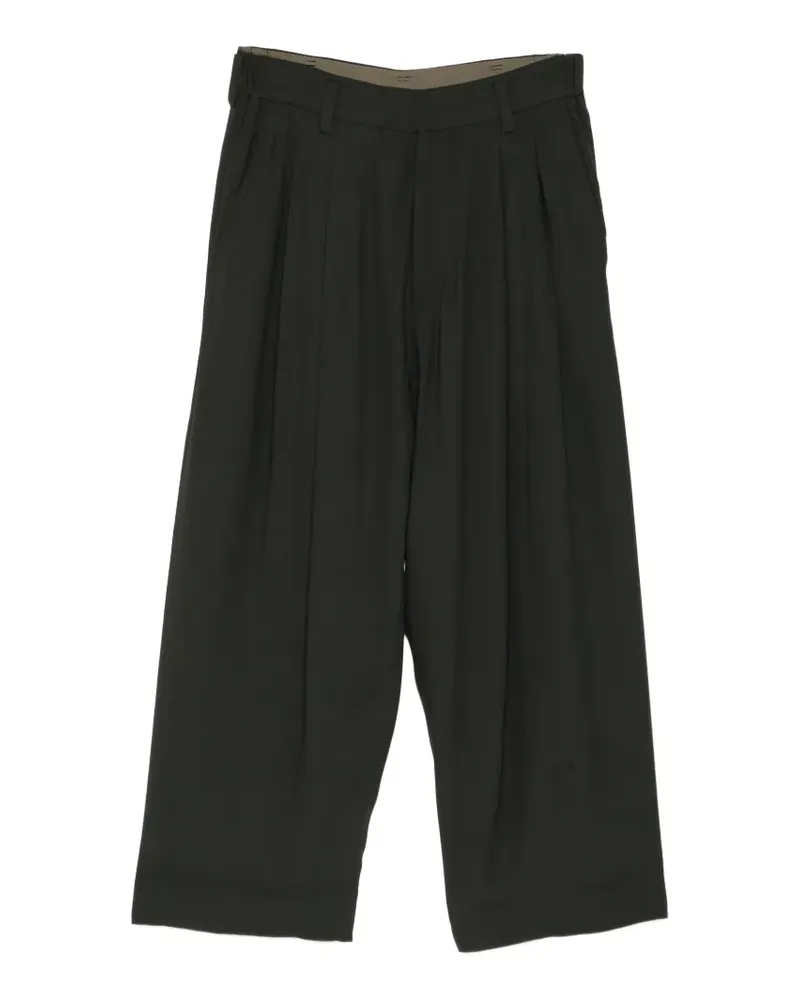 Ziggy Chen Bundfaltenhose mit Gürtelschlaufen - Grün Grün