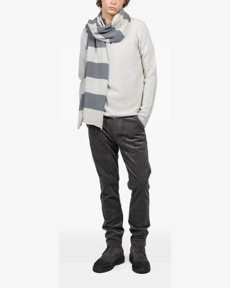 Hannes Roether striped scarf - Weiß Weiß