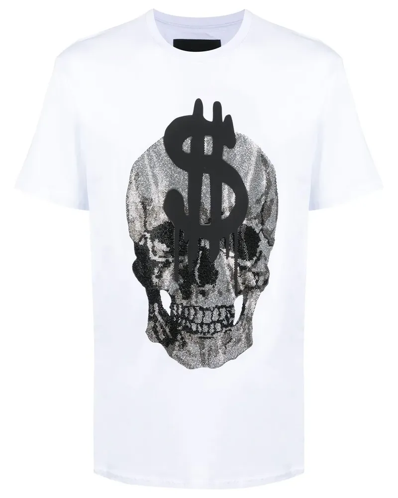 Philipp Plein T-Shirt mit Totenkopf-Print - Weiß Weiß