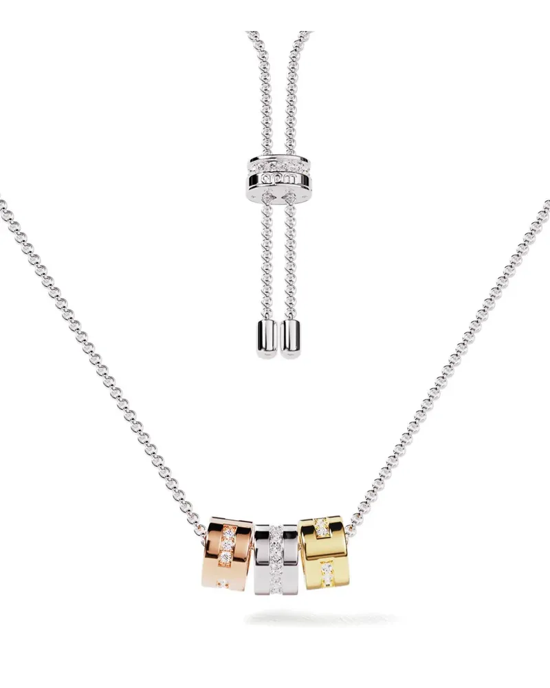APM Monaco tricolor morse LOVE necklace - Silber Silber