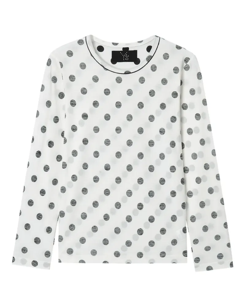 Yohji Yamamoto polka-dot top - Weiß Weiß