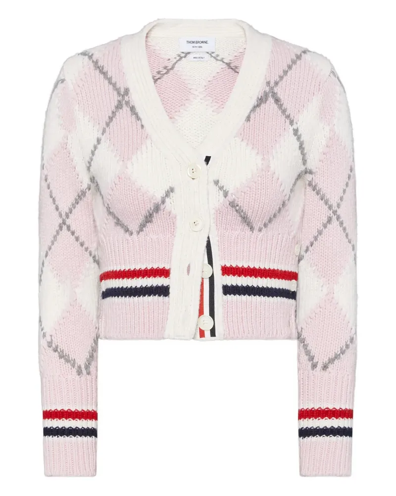 Thom Browne Cardigan mit Argyle-Muster - Rosa Rosa