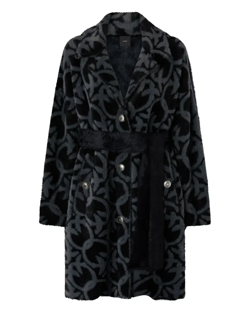 Pinko Mantel mit Gürtel - Schwarz Schwarz