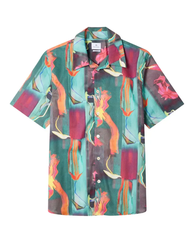 Paul Smith Glitch Hemd mit Blumenprint - Grün Grün