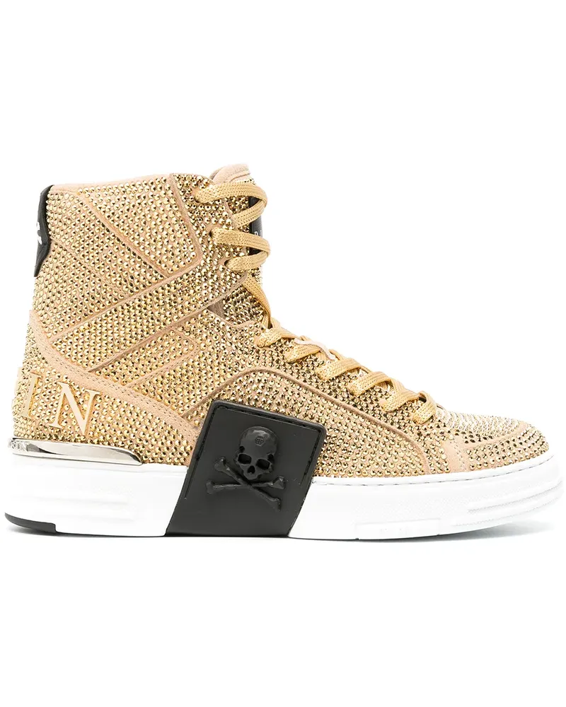 Philipp Plein Klassische High-Top-Sneakers - Gold Gold