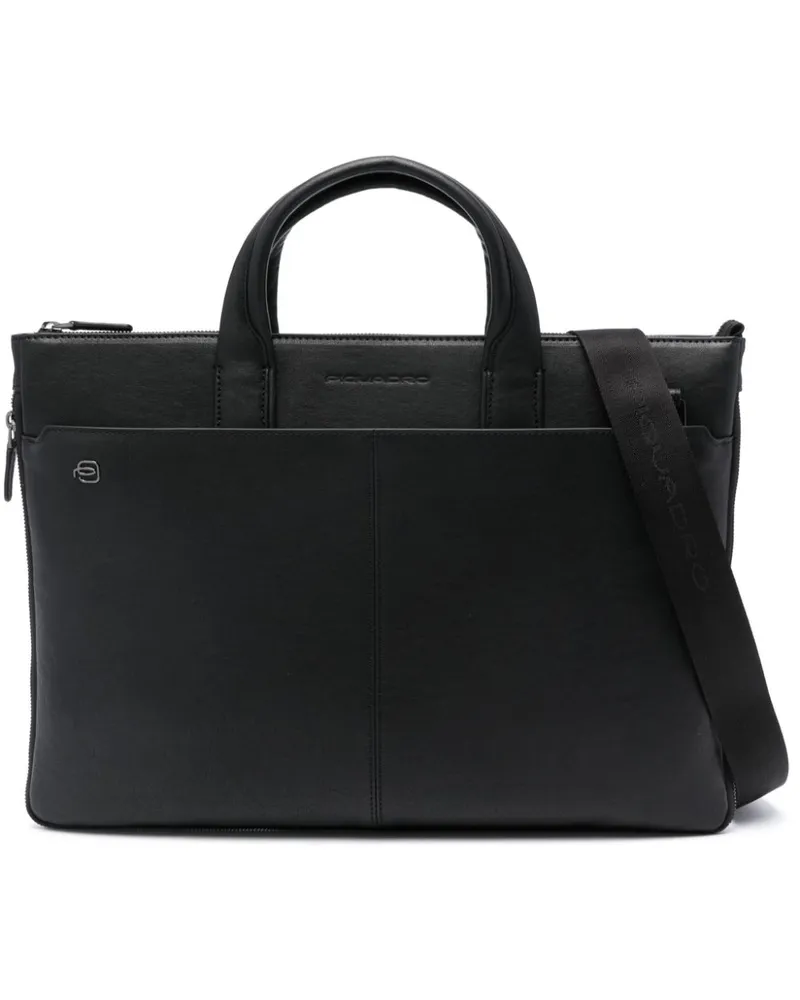 Piquadro Erweiterbare Laptoptasche - Schwarz Schwarz