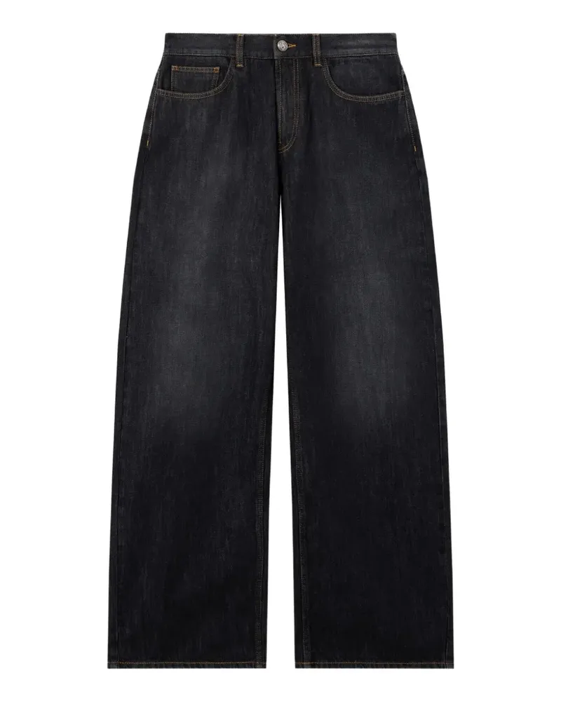 Palm Angels Jeans mit abgerundetem Logo - Grau Grau