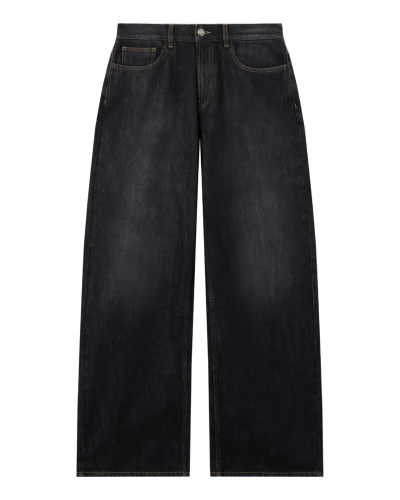 Palm Angels Jeans mit abgerundetem Logo - Grau Grau