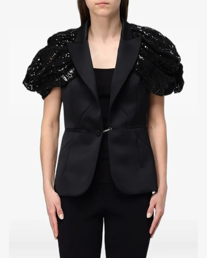 Antonio Marras sequin-embellished lace-sleeve jacket - Schwarz Schwarz
