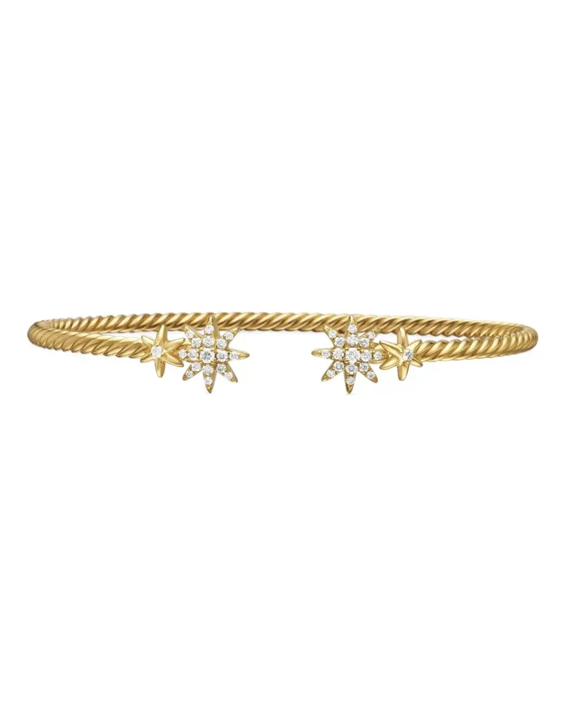 David Yurman 18kt Petite Starburst Cable Gelbgoldarmband mit Diamanten (2,6mm Gold