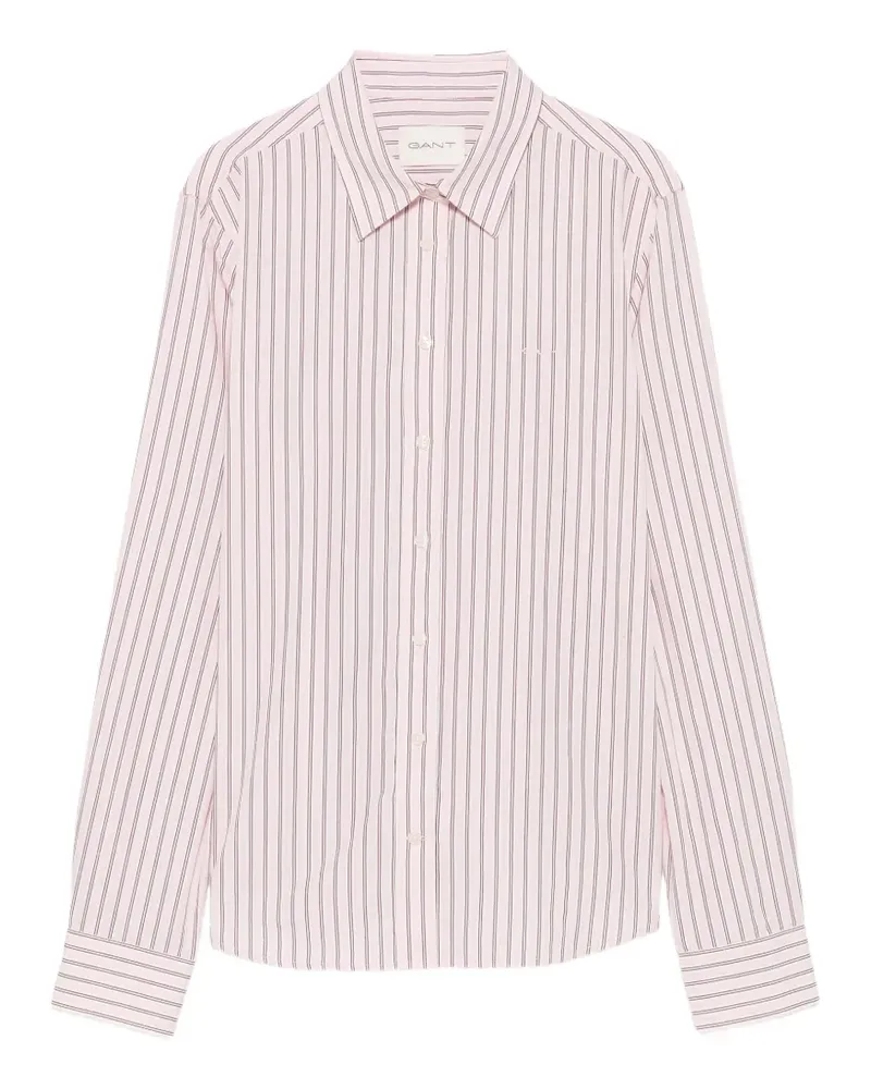 Gant Gestreiftes Hemd aus Popeline - Rosa Rosa
