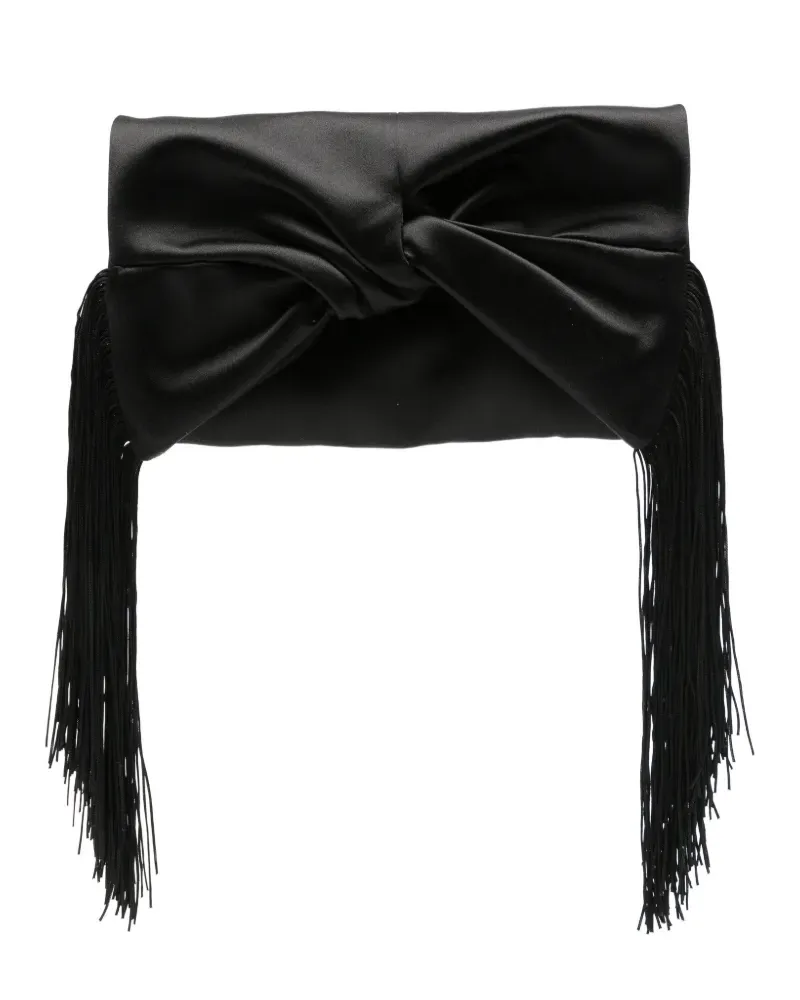 Anya Hindmarch Clutch mit Quasten und Knoten - Schwarz Schwarz