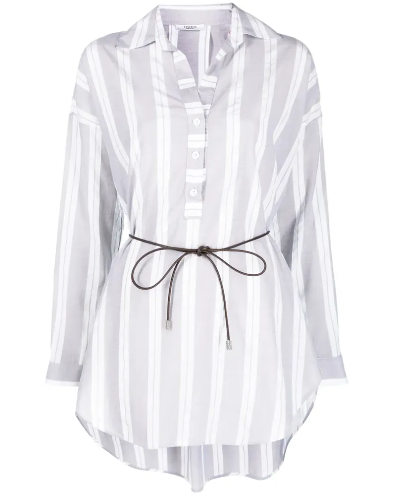 Peserico Gestreiftes Hemd im Oversized-Look - Grau Grau