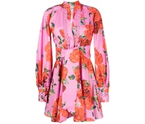 Kleid mit Blumen-Print - Rosa