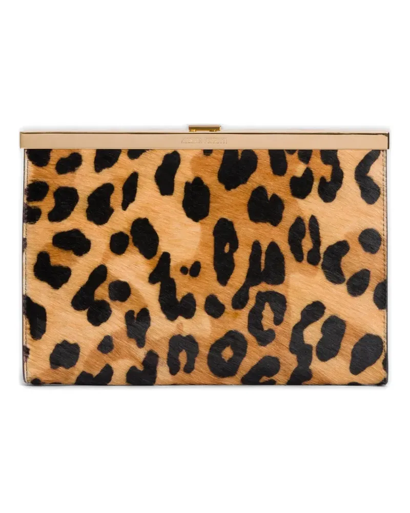 Alberta Ferretti Clutch mit Leoparden-Print - Nude Nude
