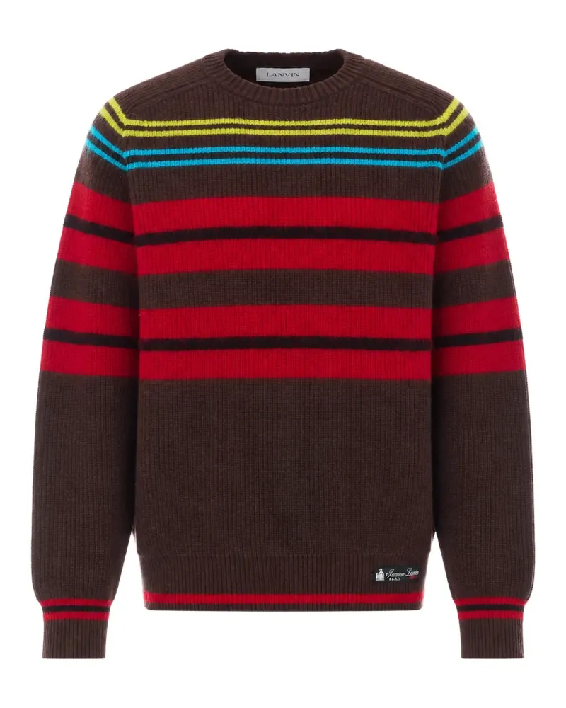 Lanvin Gestreifter Pullover aus Wolle und Kaschmir - Braun Braun