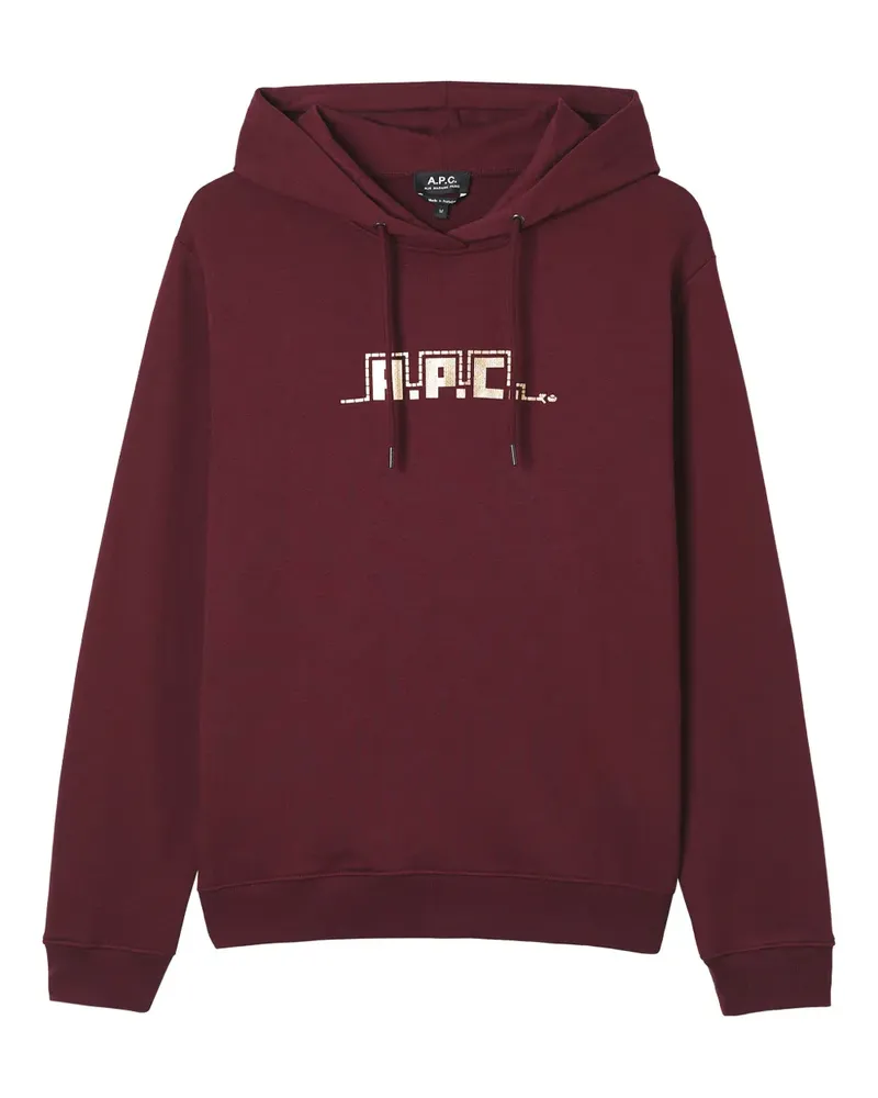 A.P.C. Hoodie mit Logo-Stickerei - Rot Rot