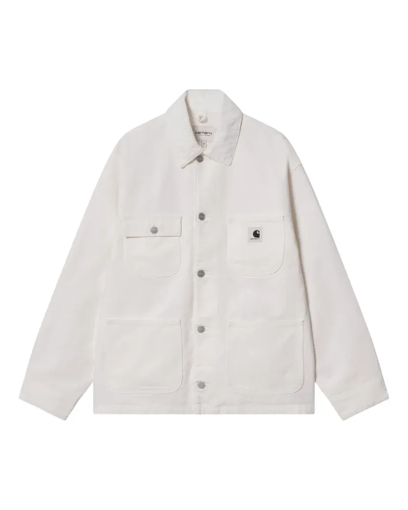 Carhartt WIP Geknöpfte Jacke mit Logo-Patch - Weiß Weiß
