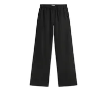 drawstring wide-leg trousers - Schwarz