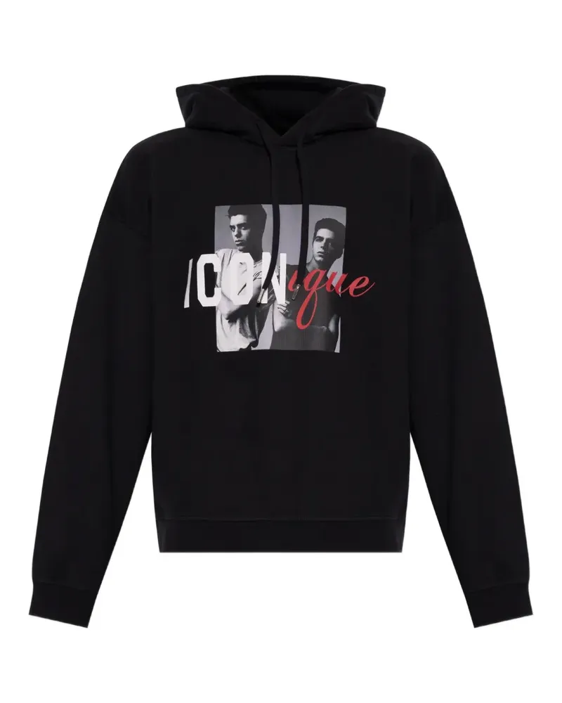 Dsquared2 Hoodie mit "Icon"-Print - Schwarz Schwarz