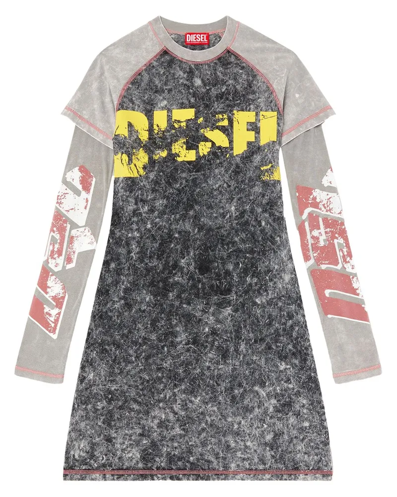 Diesel Minikleid im Layering-Look - Grau Grau