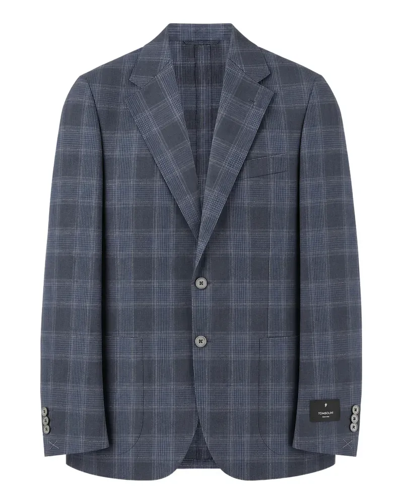 Tombolini check-pattern single-breasted blazer - Blau Blau
