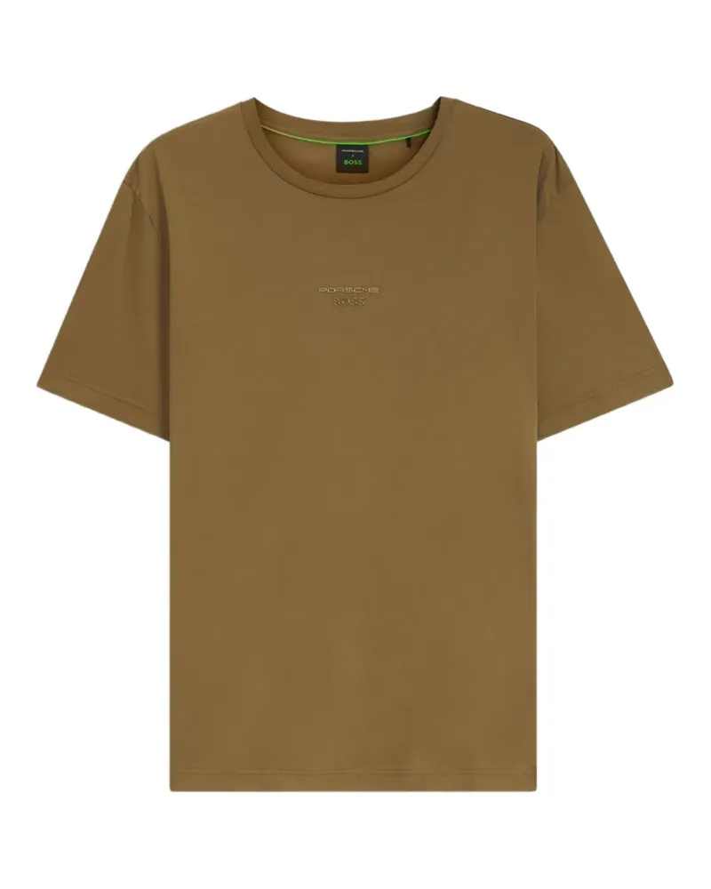 HUGO BOSS x Porsche T-Shirt aus mercerisierter Baumwolle mit glänzendem Logo - Grün Grün
