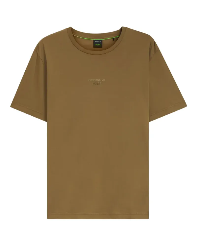 HUGO BOSS x Porsche T-Shirt aus mercerisierter Baumwolle mit glänzendem Logo - Grün Grün