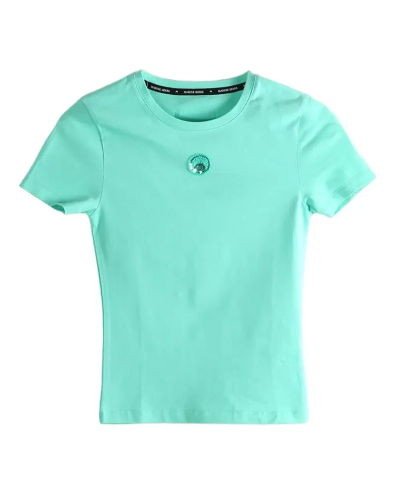 Marine Serre logo-patch T-shirt - Grün Grün