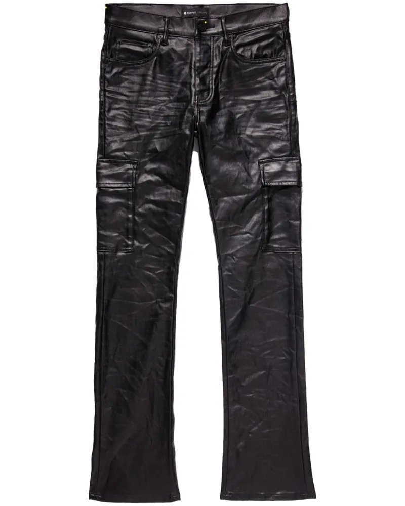 PURPLE BRAND P004 Schlagjeans mit aufgesetzten Taschen - Schwarz Schwarz