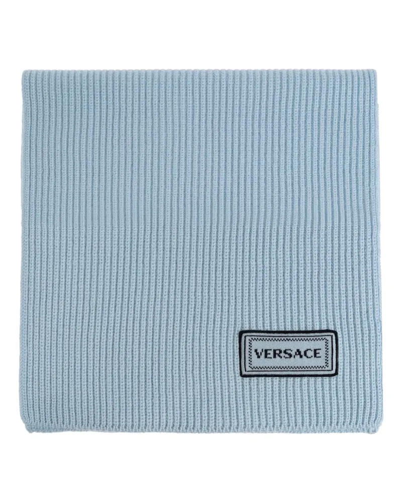 Versace ribbed logo-detail scarf - Blau Blau