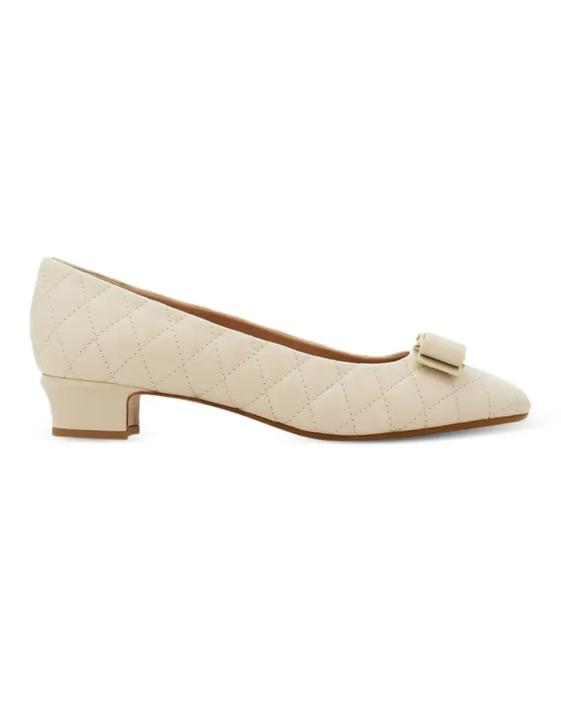 Ferragamo Gesteppte Vara Pumps mit Schleife - Nude Nude