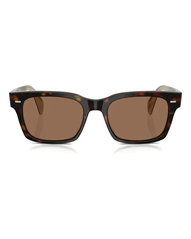 Oliver Peoples Sonnenbrille mit eckigem Gestell - Braun Braun