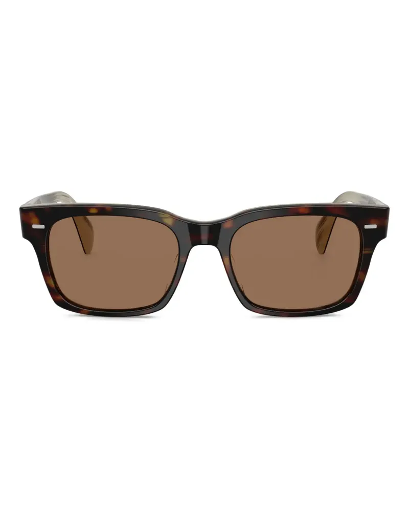Oliver Peoples Sonnenbrille mit eckigem Gestell - Braun Braun