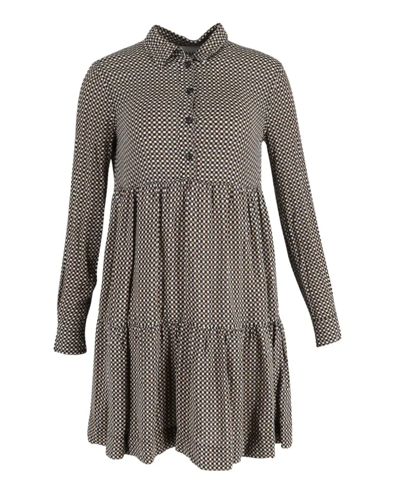 Ganni Midikleid mit langen Ärmeln - Braun Braun