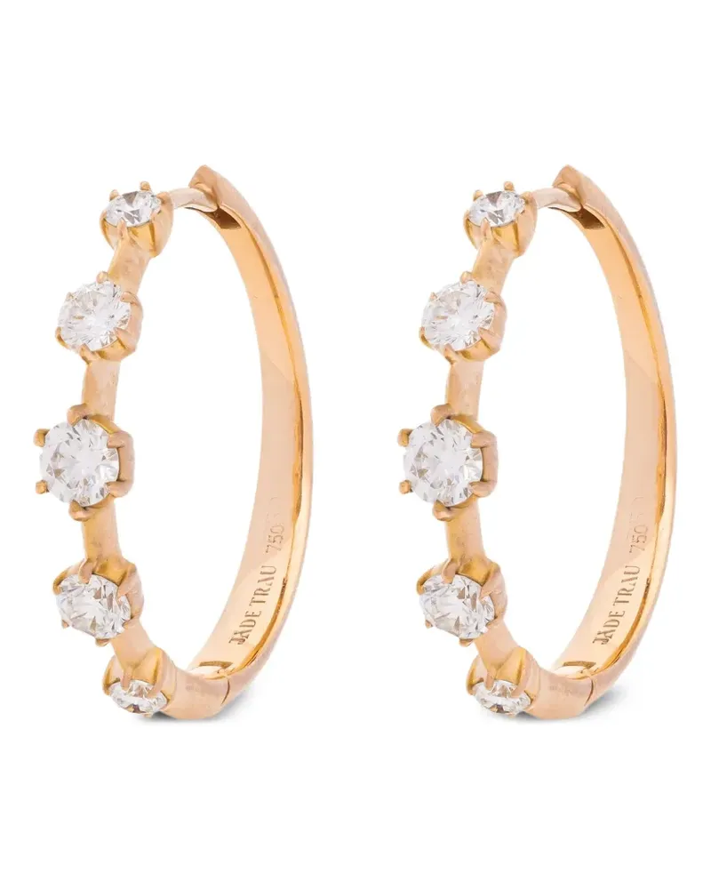 Jade Trau 18kt Eternity Rotgoldcreolen mit Diamant - 18kt rose gold 18kt