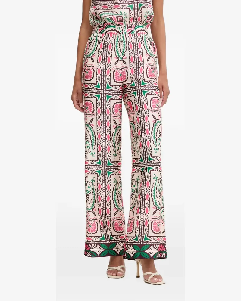Morgan Weite Hose mit geometrischem Print - Nude Nude