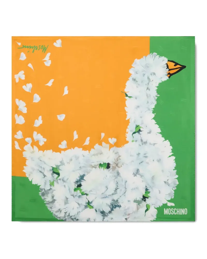 Moschino floral silk scarf - Weiß Weiß