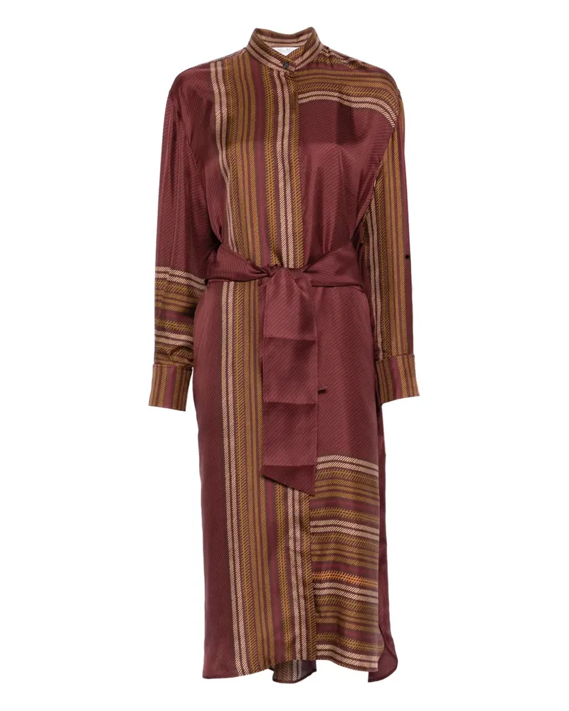 Max Mara Gestreiftes Pietre Midikleid - Rot Rot