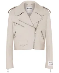 Moschino Bikerjacke aus Leder Nude