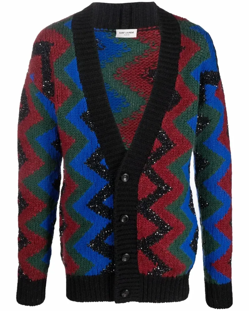 Saint Laurent Cardigan mit Pailletten - Schwarz Schwarz
