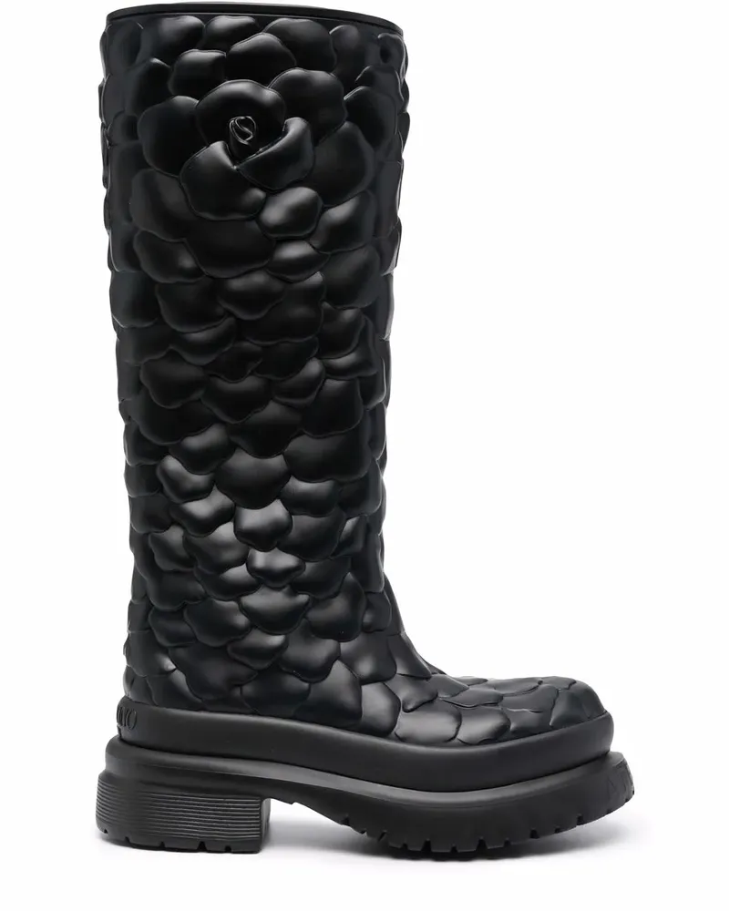 Valentino Garavani Stiefel mit Blumenmuster - Schwarz Schwarz