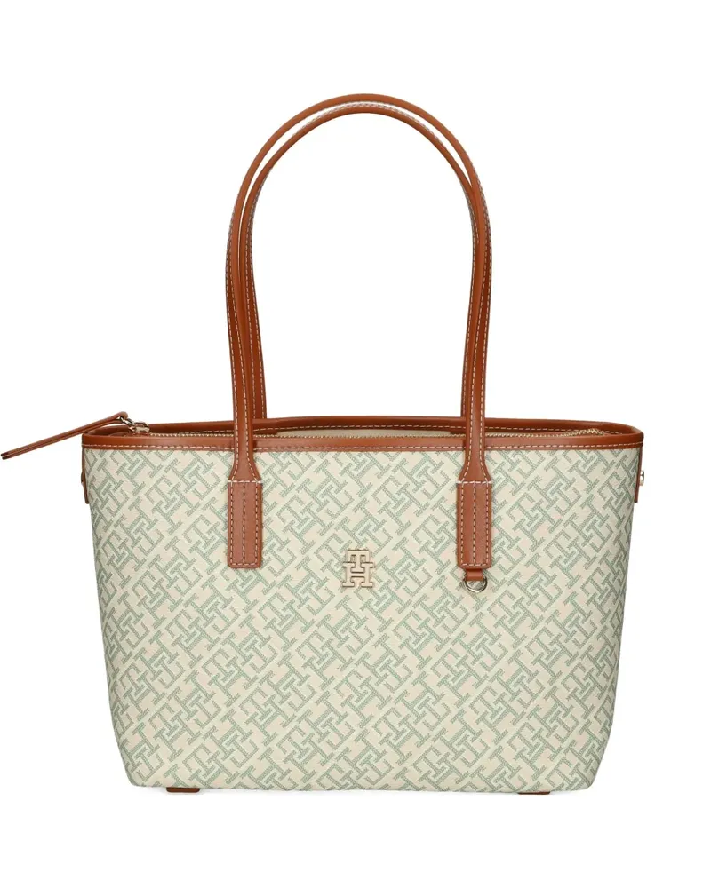 Tommy Hilfiger Handtasche aus Monogramm-Canvas - Weiß Weiß