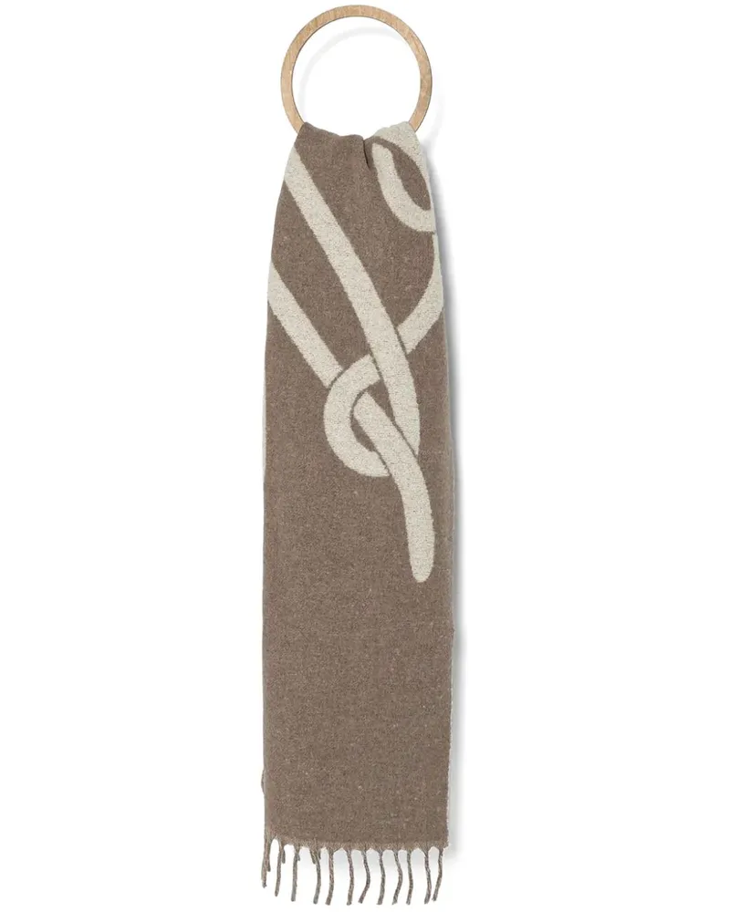 Karl Lagerfeld Schal mit Intarsien-Logo - Nude Nude