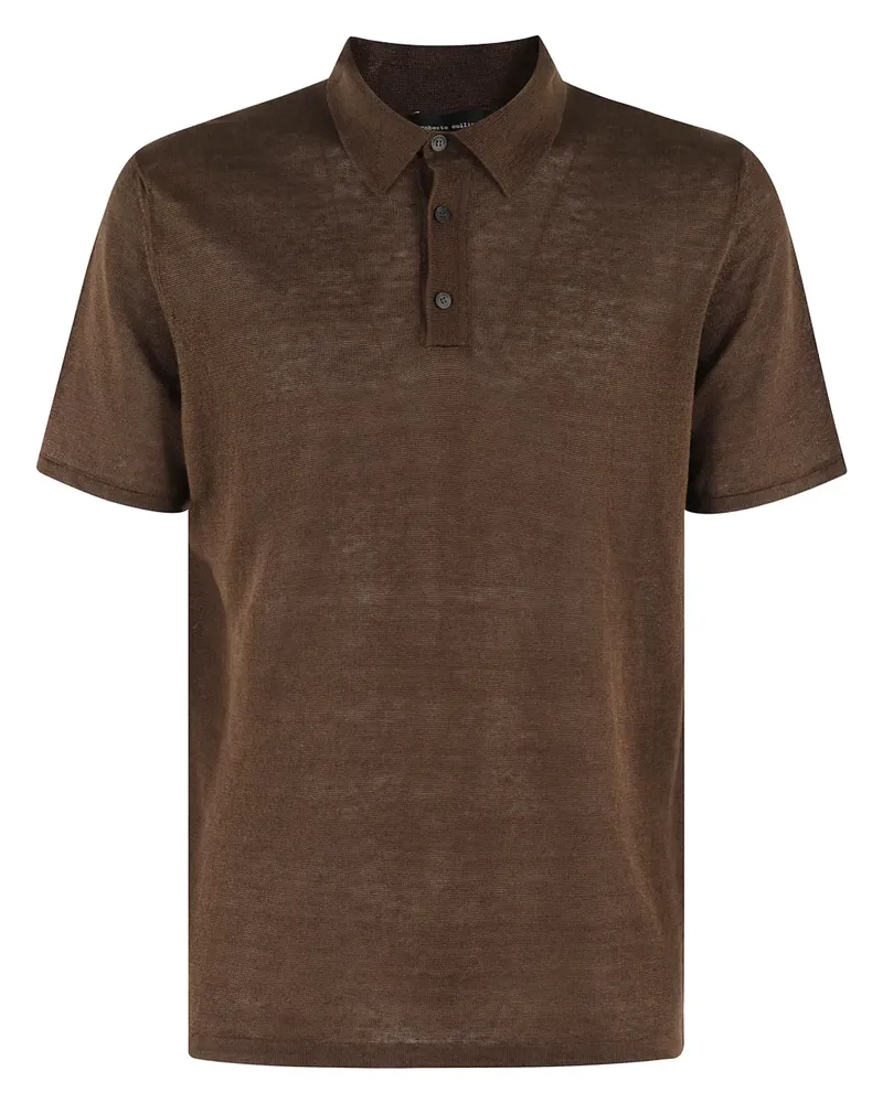 Roberto Collina Klassisches Poloshirt - Braun Braun