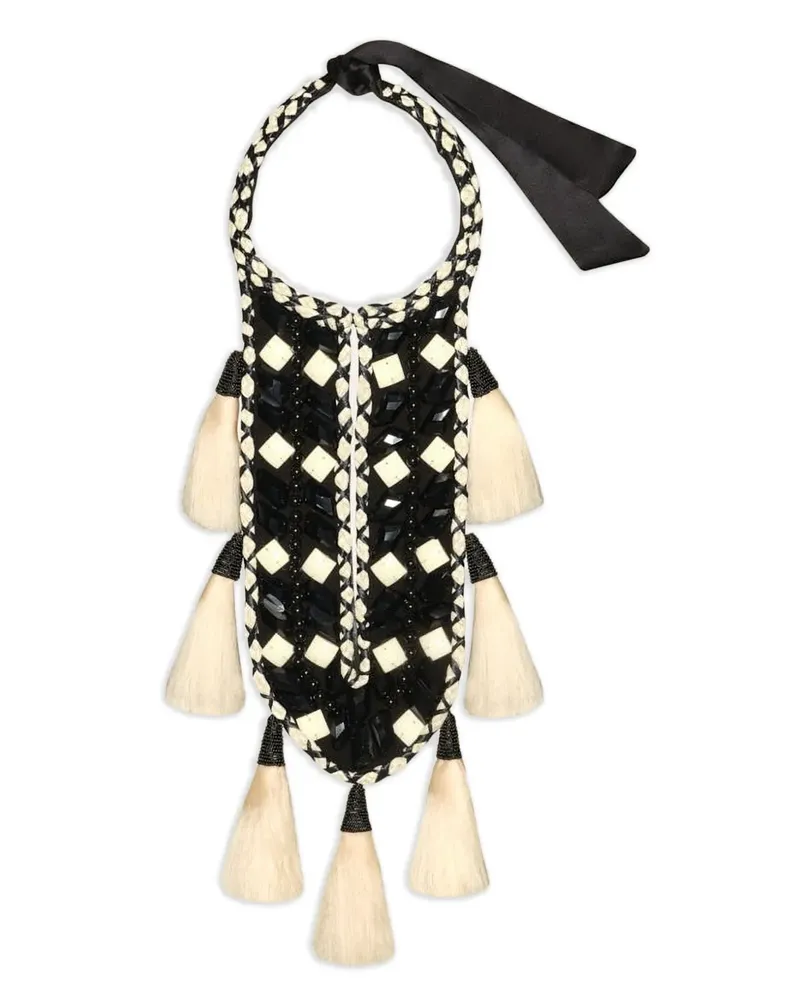 Johanna Ortiz Luxury Craft Halskette mit Quasten - Schwarz Schwarz