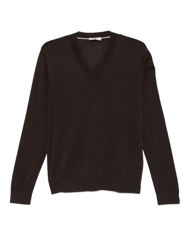 Paolo Pecora Milano Pullover mit V-Ausschnitt - Braun Braun